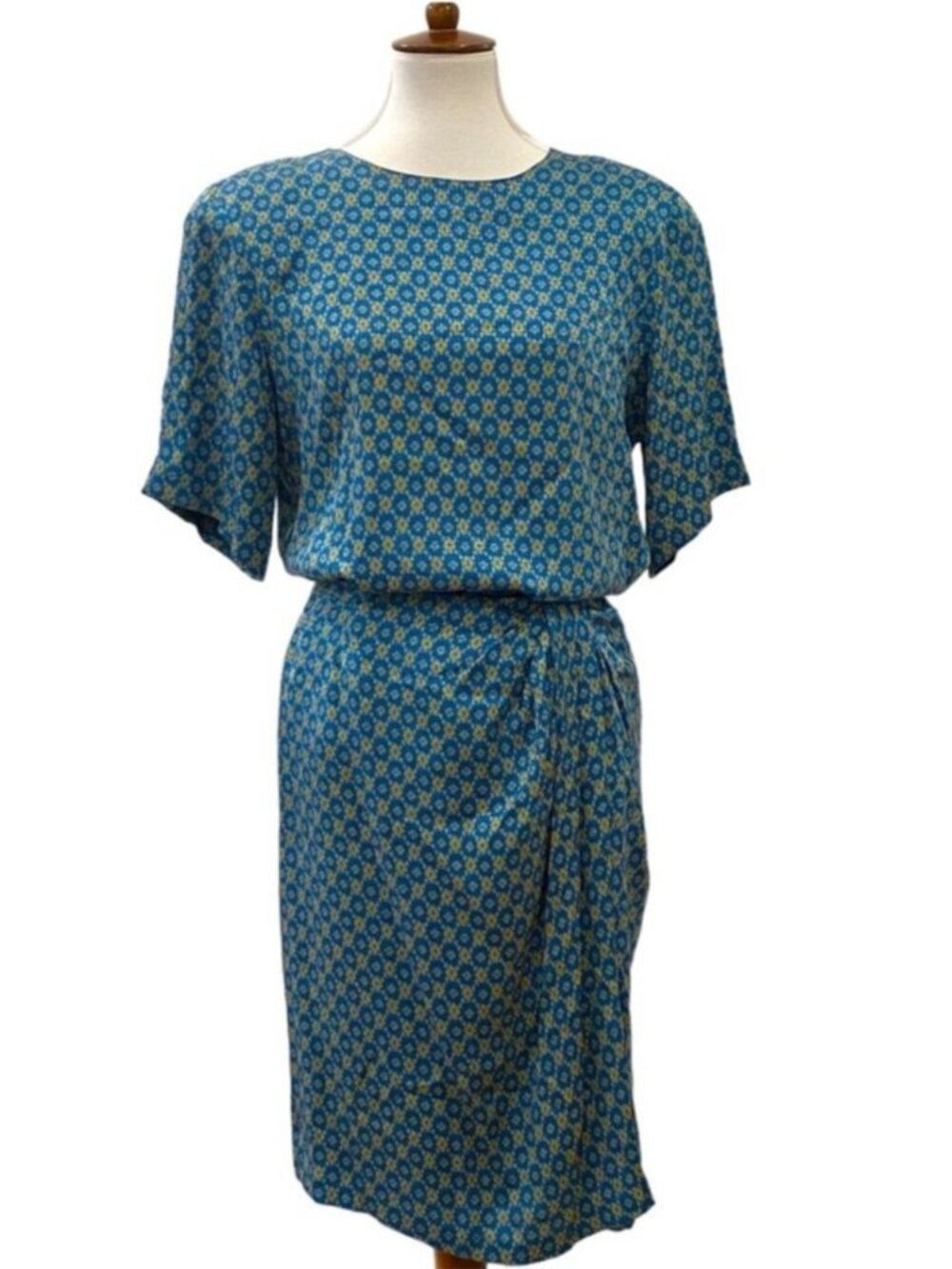 Vintage Set Fall Skirt Silk Medium Petite Top 2 piece PM 80s 40s Old Hollywood